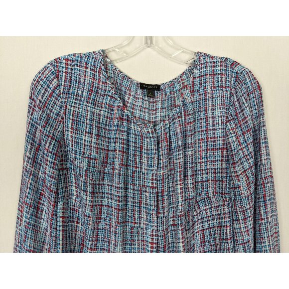 Talbots long sleeve hidden button tunic blouse L - Picture 3 of 7